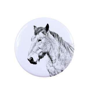 Ardennes Horse - shirt accessory, bag pin, perfect gift with the option to add your brand graphics from Art-Dog.