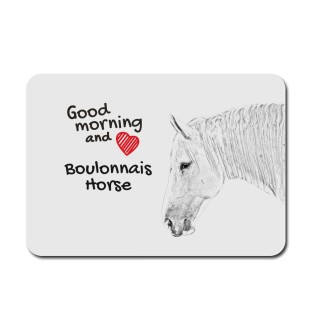 Boulonnais Horse - mouse pad with print, personalized pad with a horse, unique gadget for an office worker from the Art-Dog brand