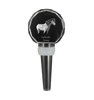 Icelandic Horse - Crystal bottle stopper with horse, unique wine stopper with photo, personalised gift for sommelier by Art-Dog brand