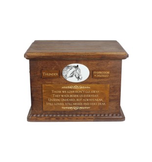 Shire Horse - urn for horse ashes, personalized urn with a photo, large box for horse ashes by Art-Dog brand