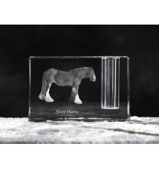 Shire Horse - Pen stand, crystal organiser with picture of a horse, unique desk decoration by Art-Dog brand