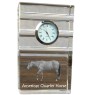 American Quarter Horse - glass clock with a photo, photo of a horse in crystal, personalized standing office clock by Art-Dog brand