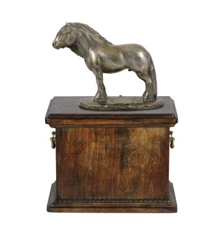 Fell Pony Stallion - urn for horse ashes, urn with a statuette, elegant urn with a horse from the Art-Dog brand