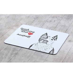 American Staffordshire Terrier, Amstaff - mouse pad with print, personalized dog-themed mouse pad, unique gadget for an office worker by Art-Dog brand