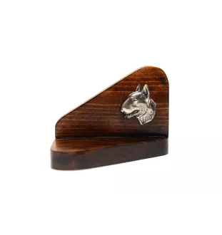 Bull Terrier, Bully II - wooden candle holder with a dog, tealight holder, a memorial place for a dog by Art-Dog brand