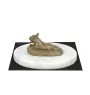 Bull Terrier, Bully I - dog figurine, statue on white marble, trophy for Art-Dog dog show exhibition