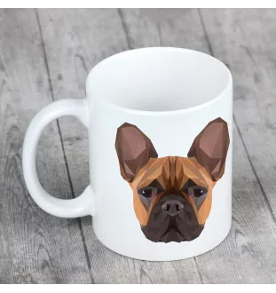 French Bulldog, Frenchie - cup with a geometric dog image and the inscription Art-Dog