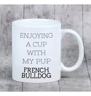 French Bulldog, Frenchie - cup with a geometric dog image and the inscription Art-Dog