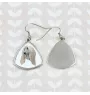 Afghan Hound, Tazi - earrings with a picture and the inscription geometric dog Art-Dog