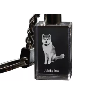 Akita, Akita Inu - Crystal key ring with dog photo, illuminated key ring, unique gift by Art-Dog brand