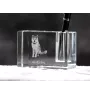 Akita, Akita Inu - Pen stand, crystal organiser with dog photo, unique desk decoration by Art-Dog brand