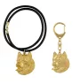 Alaskan Malamute - keychain and necklace with a dog in a box, high-quality gold-plated product, Art-Dog brand