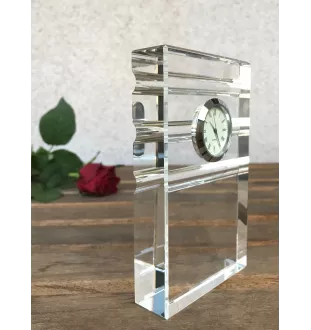 American Staffordshire Terrier, Amstaff - glass clock with a photo, photo of a dog in crystal, personalized standing office clock by Art-Dog brand