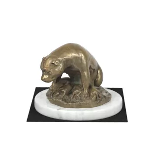 American Staffordshire Terrier, Amstaff I - Hundestatue, Figur auf weißem Marmor, Trophäe für die Art-Dog-Hundeaustellung