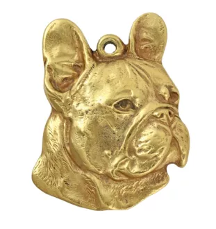 Französische Bulldogge I - Vergoldeter Schlüsselanhänger mit Hund in Geschenkbox, Handtaschen-Dekoration, Luxus-Accessoire der Marke Art-Dog