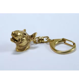 Bull Terrier, Bully I - Gilded key ring with dog, handbag decoration, luxury accessory by Art-Dog brand