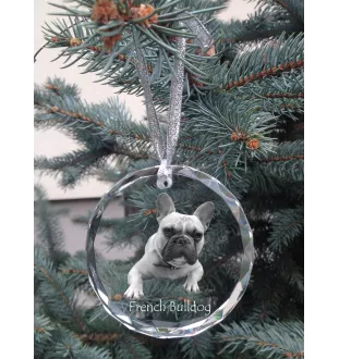 Bouledogue français - boule de Noël en cristal avec une photo, photo de chien dans le cristal, décoration personnalisée pour sapin de Noël de la marque Art-Dog