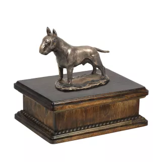 Bull Terrier, Bully IV - urn for dog ashes, classic urn with a statuette, elegant urn with a dog by Art-Dog brand