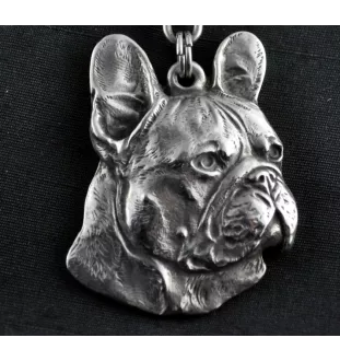 Französische Bulldogge I - Halskette mit Hund, Hundeanhänger an einer silbernen Kette, einzigartiger Schmuck der Marke Art-Dog