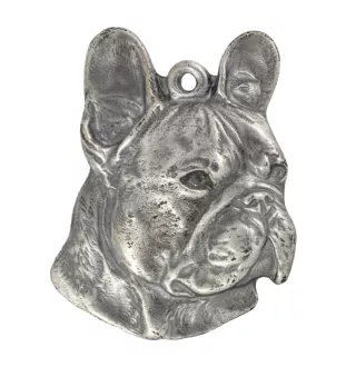 Französische Bulldogge I - Halskette mit Hund, Hundeanhänger an einer silbernen Kette, einzigartiger Schmuck der Marke Art-Dog