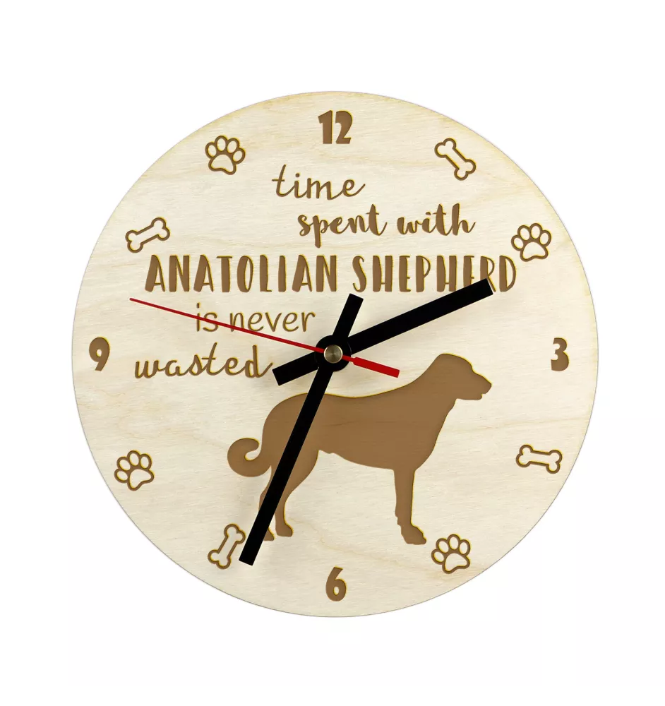 Anatolian Shepherd Dog, Turkish Kangal Dog - clock with dog, wooden clock with engraving, personalised clock by Art-Dog