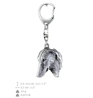 Azawakh, Tuareg Sloughi II - Silver-plated key ring with a dog in a gift box, handbag decoration, backpack pendant by Art-Dog brand