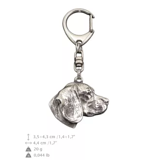 Beagle - Silver-plated key ring with a dog in a gift box, handbag decoration, backpack pendant by Art-Dog brand