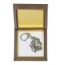 Basset Hound III - Silver-plated key ring with a dog in a gift box, handbag decoration, backpack pendant by Art-Dog brand