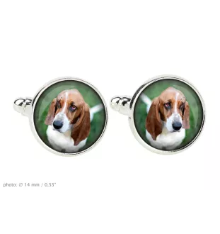 Basset Hound - cufflinks in a box, handmade jewelry, product of the Art-Dog brand