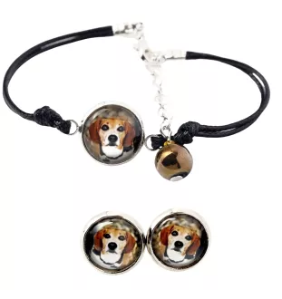 Beagle - ensemble de bijoux avec votre photo, accessoire féminin, article fait main, produit fabriqué à la main avec passion pour la création de la marque Art-Dog