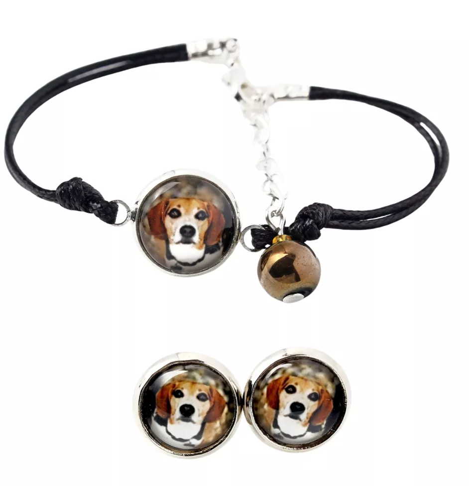 Beagle - ensemble de bijoux avec votre photo, accessoire féminin, article fait main, produit fabriqué à la main avec passion pour la création de la marque Art-Dog