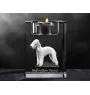 Terrier De Bedlington, Bedlington Terrier - Bougeoir avec photo de chien, porte bougie en cristal, cadeau personnalisé par la marque Art-Dog