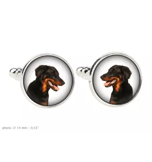 Berger de Beauce, Beauceron, Beauce Sheep Dog - cufflinks and tie with your photo, a suit decoration, men's jewelry from the Art-Dog brand.