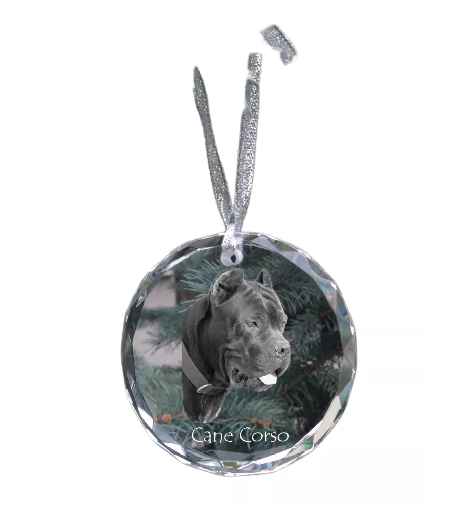 Cane Corso, Italian Cane Corso - crystal bauble with a photo, dog photo in crystal, personalized Christmas tree ornament by Art-Dog brand