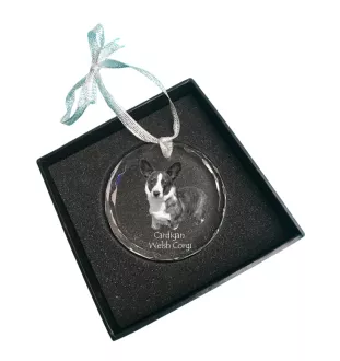 Cardigan Welsh Corgi I - boule de Noël en cristal avec une photo, photo de chien dans le cristal, décoration personnalisée pour sapin de Noël de la marque Art-Dog