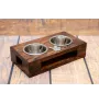 Cardigan Welsh Corgi - wooden stand with bowls for a dog, steel dog bowls, a gift for adopting a dog from the Art-Dog brand