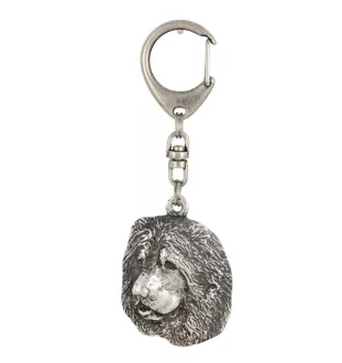 Caucasian Shepherd Dog, Caucasian Ovcharka - Silver-plated key ring with dog, handbag decoration, backpack pendant by Art-Dog brand