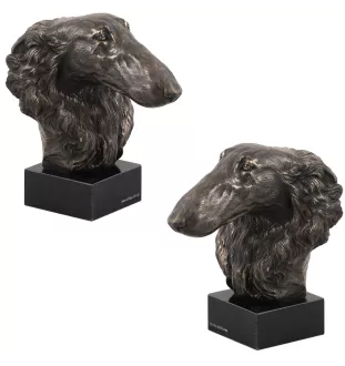 Barsoi, Russischer Jagdwindhund, Barzaia - Hundestatue, Büste auf Steinsockel, Skulptur, Trophäe für Hundeausstellung der Marke Art-Dog