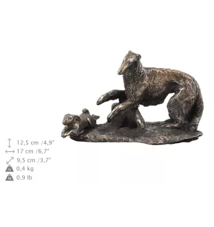 Barsoi, Russischer Jagdwindhund, Barzaia eine Urne für die Asche des Hundes, eine Urne mit einer Statue, eine elegante Urne im klassischen Stil der Marke Art-Dog