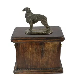 Barsoi, Russischer Jagdwindhund, Barzaia IV eine Urne für die Asche des Hundes, eine Urne mit einer Statue, eine elegante Urne im klassischen Stil der Marke Art-Dog