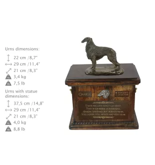 Barzoi, Levrier De Chasse Russe, Lévrier russe IV - urne pour les cendres de chien, urne avec une statuette, urne personnalisée pour les cendres de chien de la marque Art-Dog