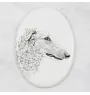 Barzoi, Levrier De Chasse Russe, Lévrier russe - une plaque commémorative avec une photo de chien, une plaque funéraire avec une impression, une plaque ovale personnalisée de la marque Art-Dog