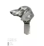 Dachshund Kurzhaar, Dackel, Teckel - Brosche mit Clip, Startnummernhalter, versilberte Anstecknadel für Hundeausstellungen der Marke Art-Dog