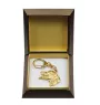 Dalmatian, Carriage Dog, Spotted Coach Dog - Gilded key ring with dog in gift box, handbag decoration, luxury accessory by Art-Dog brand