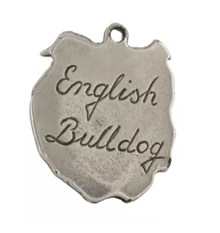 Bulldog, Englische Bulldogge I - Versilberter Schlüsselanhänger mit Hund in einer Geschenkbox, Handtaschenschmuck, Rucksackanhänger der Marke Art-Dog