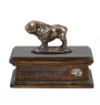 Bulldog I - urn for dog ashes, personalized urn with a statue, wooden urn with a dog by Art-Dog brand