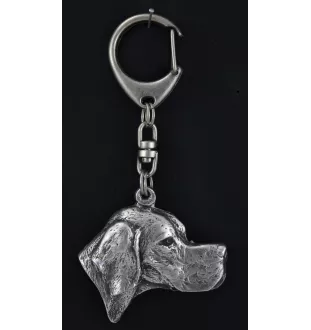 English Pointer - Silver-plated key ring with dog, handbag decoration, backpack pendant by Art-Dog brand