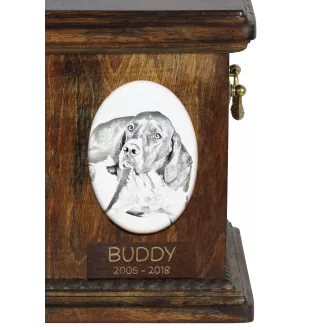 English Pointer I - commemorative plaque with a photo of a dog, tombstone with a print, personalized oval plaque from the Art-Dog brand