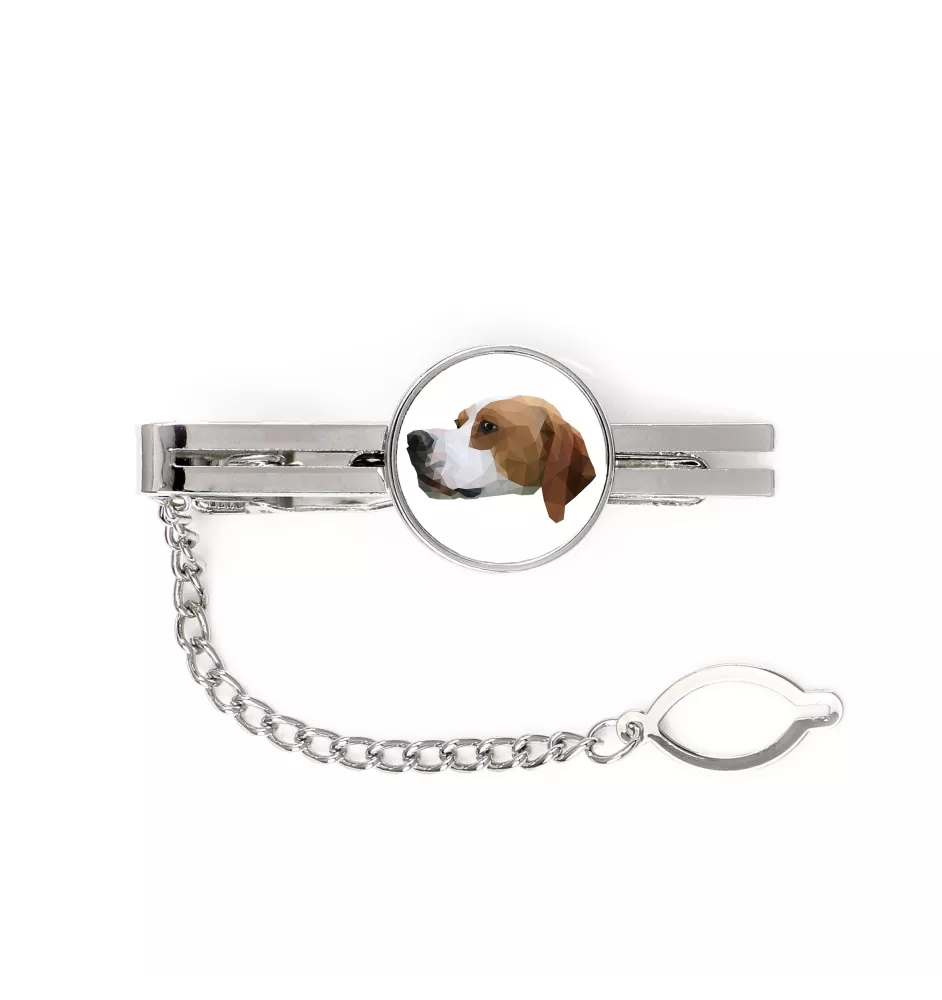 English Pointer - geometric tie clip with a picture and inscription from Art-Dog