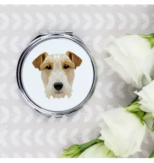 Fox-terrier à poil dur - miroir avec une image et un motif géométrique de la marque Art-Dog